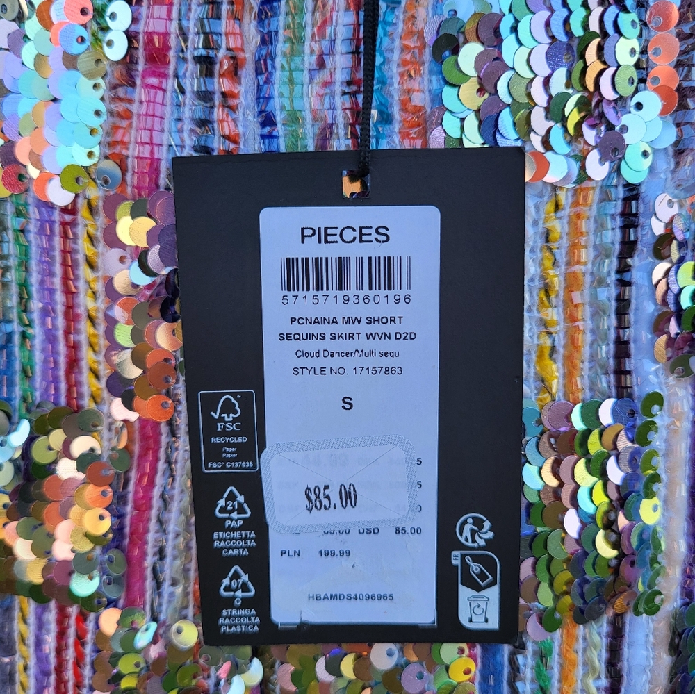 Sequin Multicolor Mini Skirt - Picture 10 of 10